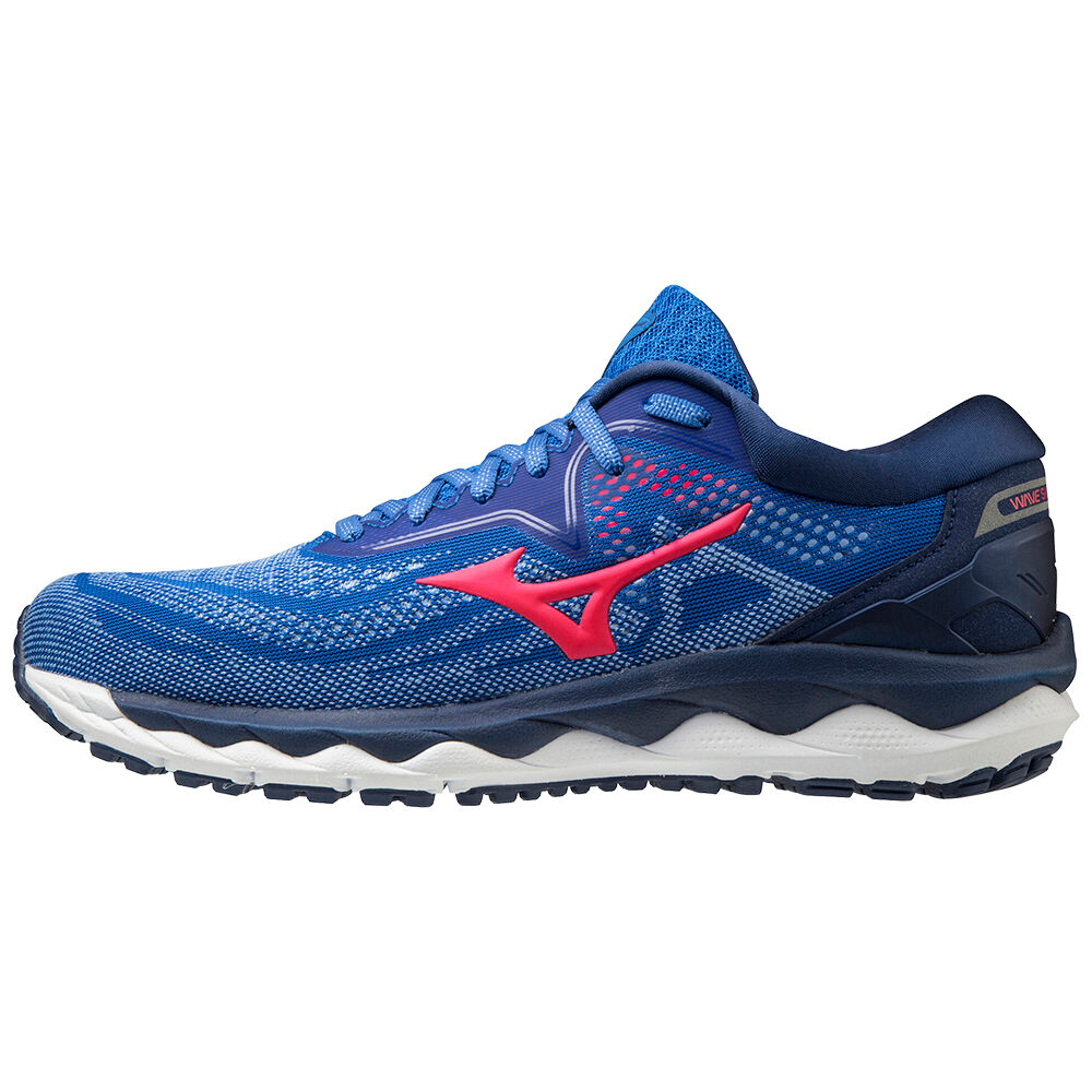 Womens Mizuno Wave Sky 4 Running Shoes Blue/Pink Philippines (BAYVPN125)